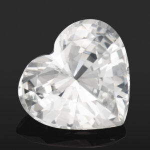 2.98ct White Sapphire, Untreated, Heart Cut