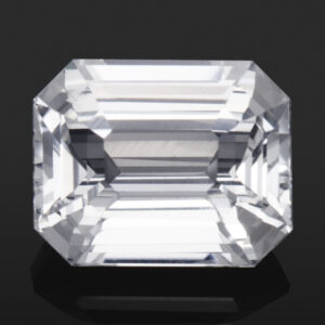 3.09ct White Sapphire, Untreated, Emerald Cut