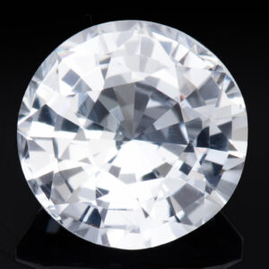 4.07ct White Sapphire, Untreated, Round Cut